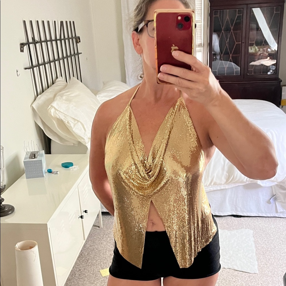 VINTAGE Gold Chainmail Top